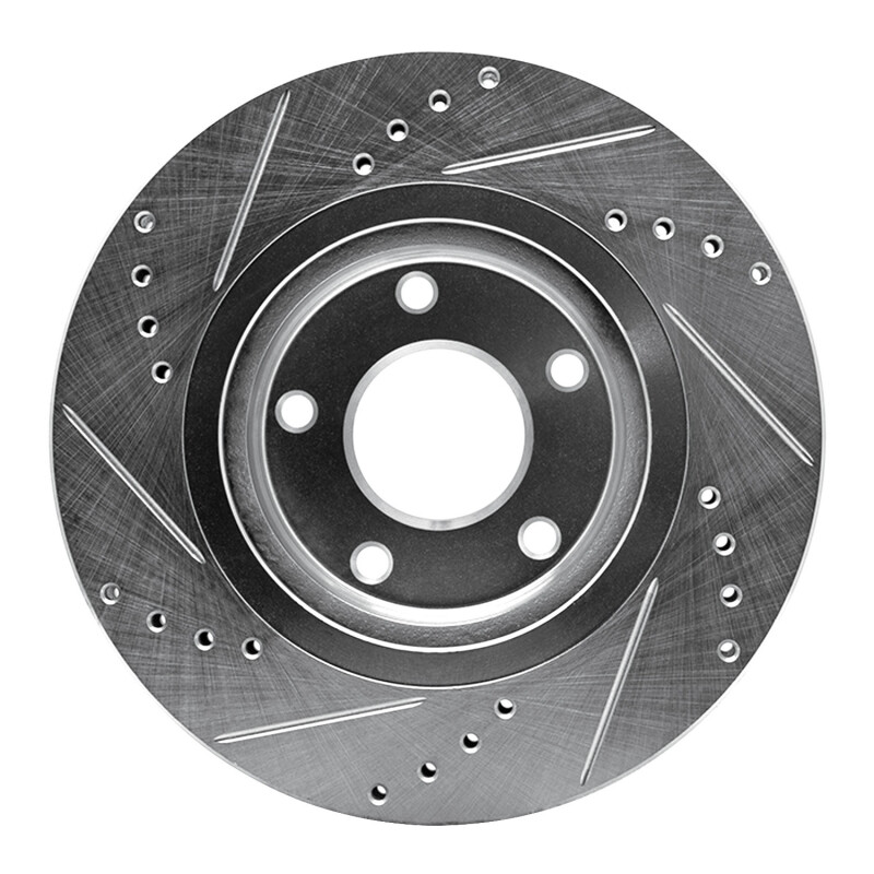 Picture of RNC Brake Rotor - Drill & Slot - R1 07-15 Nissan Rogue Front Right Drilled & Slotted Silver Brake Rotor rnc631-67058R