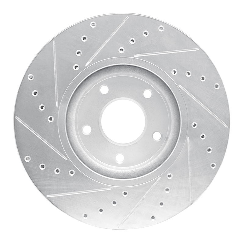 Picture of RNC Brake Rotor - Drill & Slot - R1 07-17 Nissan Juke Front Right Drilled & Slotted Silver Brake Rotor rnc631-67059R