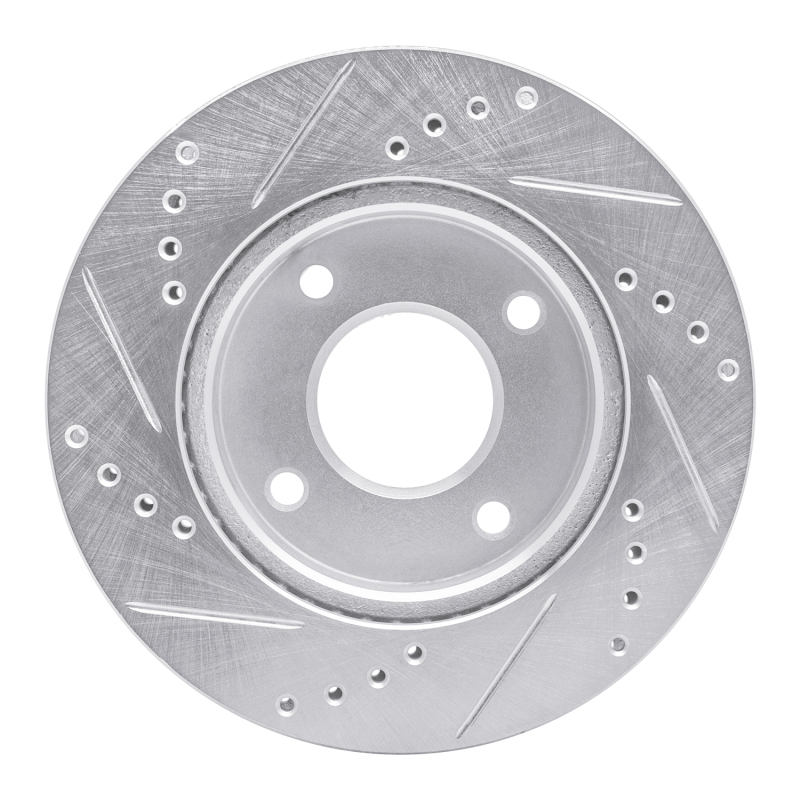 Picture of RNC Brake Rotor - Drill & Slot - R1 07-17 Nissan TIIDA (Mexico) Front Right Drilled & Slotted Silver Brake Rotor rnc631-67062R