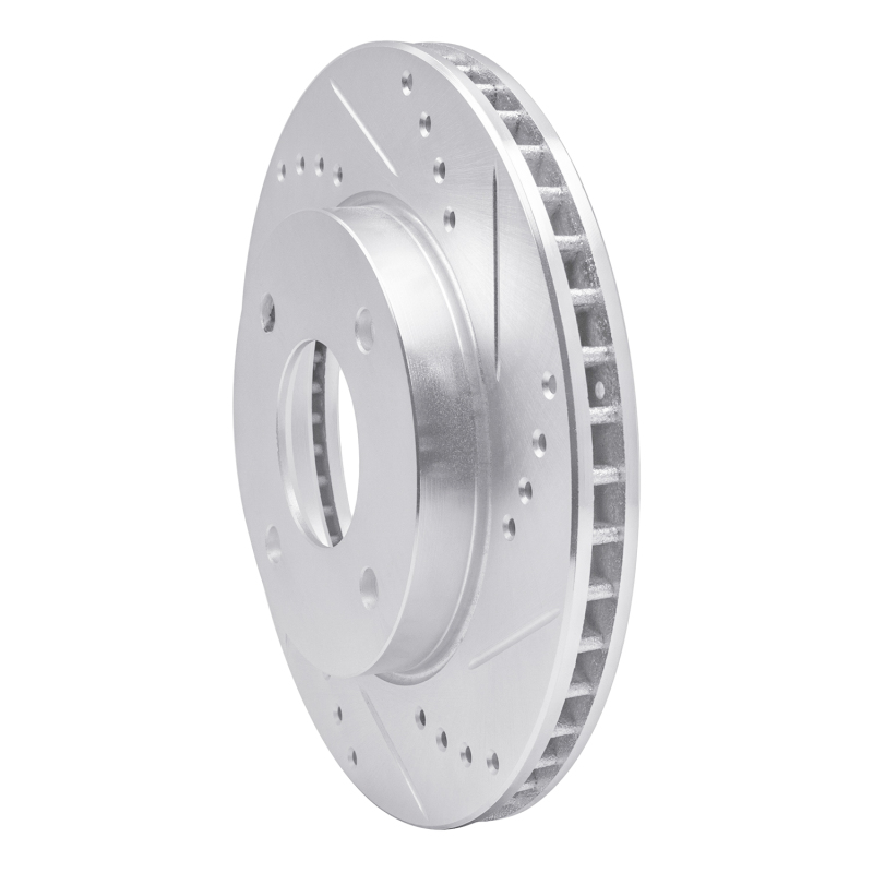 Picture of RNC Brake Rotor - Drill & Slot - R1 07-17 Nissan TIIDA (Mexico) Front Right Drilled & Slotted Silver Brake Rotor rnc631-67062R