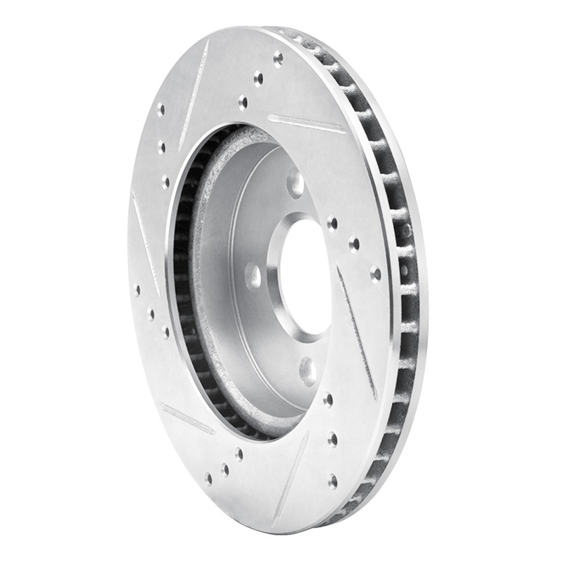 Picture of RNC Brake Rotor - Drill & Slot - R1 11-25 Nissan March (Mexico) Front Right Drilled & Slotted Silver Brake Rotor rnc631-67065R