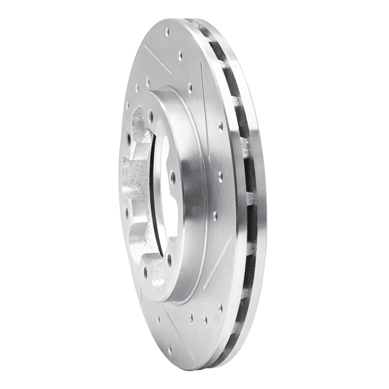 Picture of RNC Brake Rotor - Drill & Slot - R1 83-85 Nissan 720 DATSUN Front Right Drilled & Slotted Silver Brake Rotor rnc631-67078R