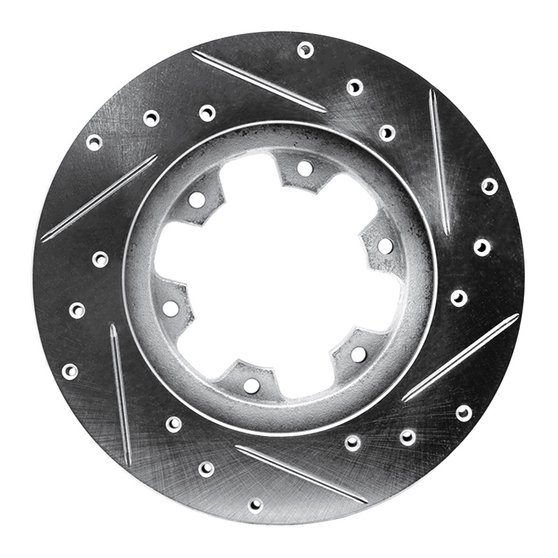 Picture of RNC Brake Rotor - Drill & Slot - R1 83-85 Nissan 720 DATSUN Front Left Drilled & Slotted Silver Brake Rotor rnc631-67078L