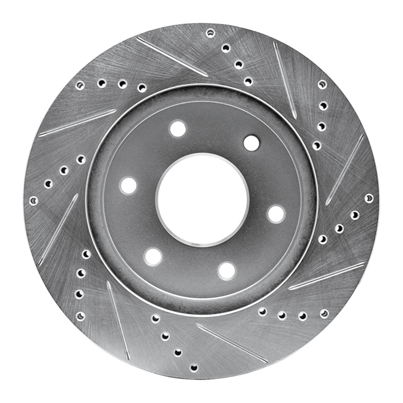 Picture of RNC Brake Rotor - Drill & Slot - R1 04-05 Infiniti QX56 Front Left Drilled & Slotted Silver Brake Rotor rnc631-67091L