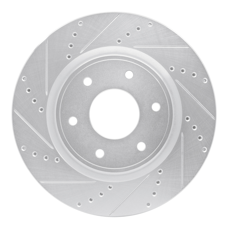 Picture of RNC Brake Rotor - Drill & Slot - R1 05-07 Infiniti QX56 Front Left Drilled & Slotted Silver Brake Rotor rnc631-67097L