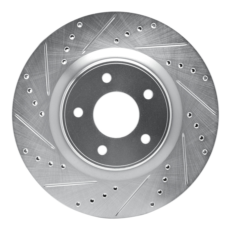 Picture of RNC Brake Rotor - Drill & Slot - R1 13-25 Infiniti Q50 Front Left Drilled & Slotted Silver Brake Rotor rnc631-67105L