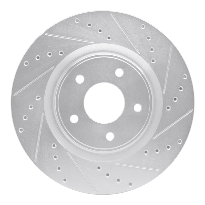 Picture of RNC Brake Rotor - Drill & Slot - R1 14-19 Nissan Rogue Front Right Drilled & Slotted Silver Brake Rotor rnc631-67104R