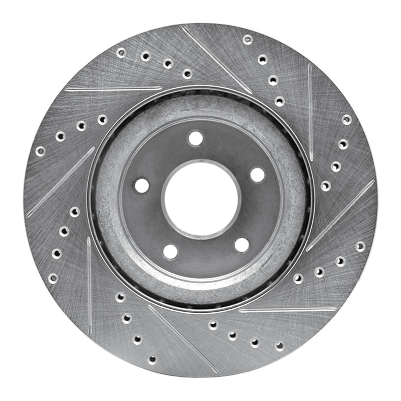Picture of RNC Brake Rotor - Drill & Slot - R1 14-19 Nissan X-Trail (Mexico) Front Left Drilled & Slotted Silver Brake Rotor rnc631-67104L