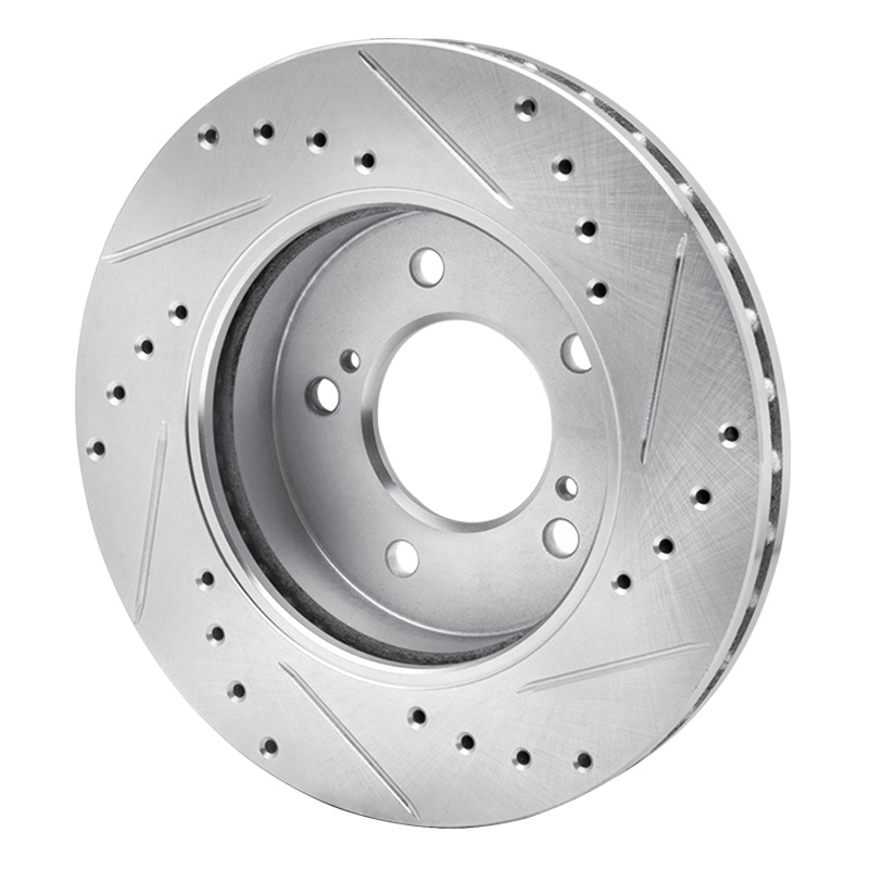 Picture of RNC Brake Rotor - Drill & Slot - R1 93-02 Mercury Villager Front Left Drilled & Slotted Silver Brake Rotor rnc631-67107L
