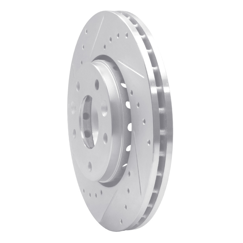 Picture of RNC Brake Rotor - Drill & Slot - R1 20-25 Nissan Kicks Front Left Drilled & Slotted Silver Brake Rotor rnc631-67114L