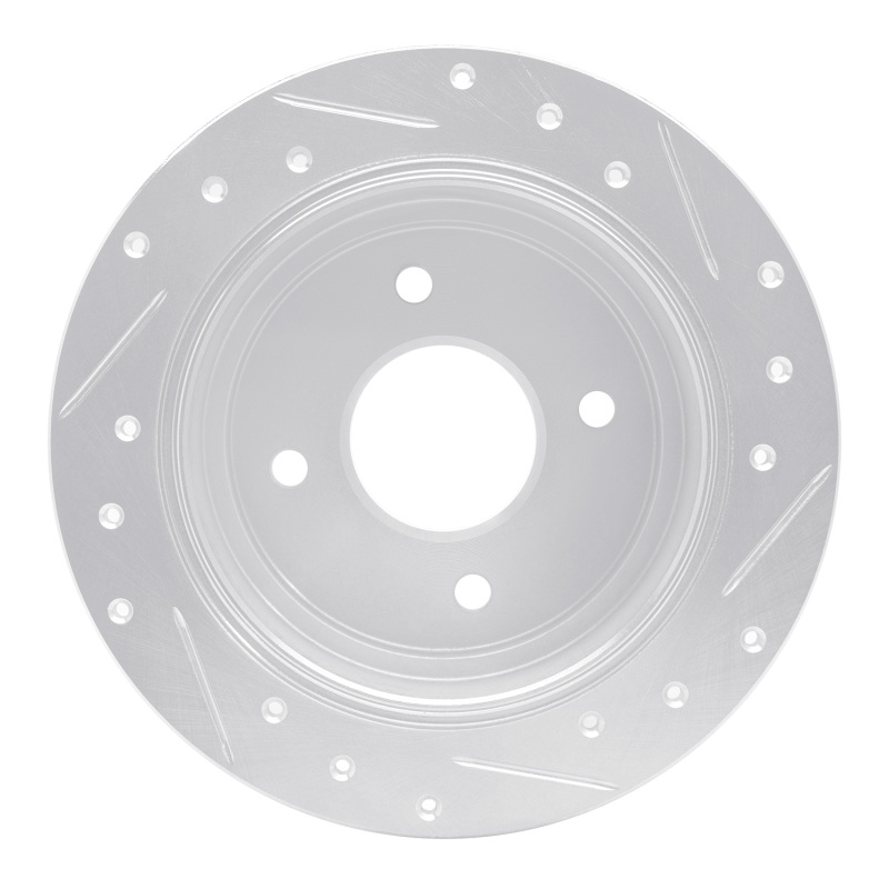 Picture of RNC Brake Rotor - Drill & Slot - R1 90-92 Infiniti M30 Rear Left Drilled & Slotted Silver Brake Rotor rnc631-68001L