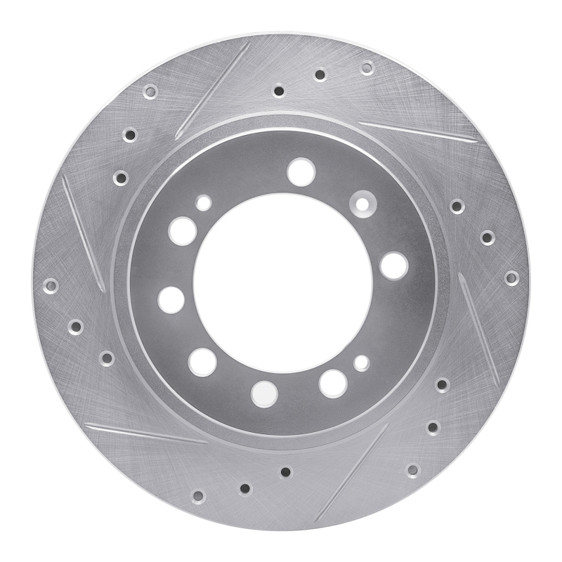 Picture of RNC Brake Rotor - Drill & Slot - R1 83-89 Chrysler Conquest Rear Left Drilled & Slotted Silver Brake Rotor rnc631-72005L