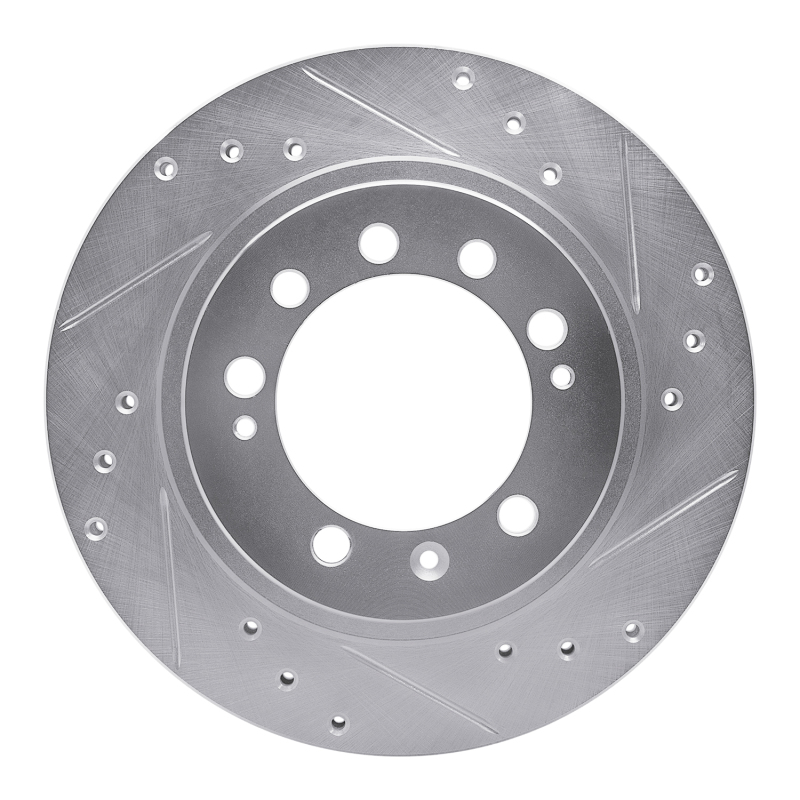 Picture of RNC Brake Rotor - Drill & Slot - R1 83-89 Chrysler Conquest Rear Right Drilled & Slotted Silver Brake Rotor rnc631-72005R
