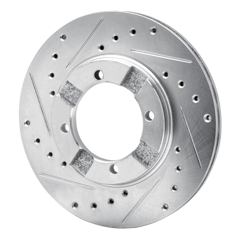 Picture of RNC Brake Rotor - Drill & Slot - R1 83-91 Dodge COLT Front Left Drilled & Slotted Silver Brake Rotor rnc631-72003L