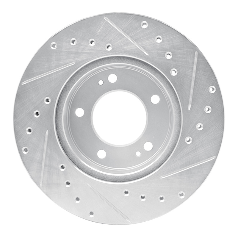 Picture of RNC Brake Rotor - Drill & Slot - R1 83-89 Chrysler Conquest Front Left Drilled & Slotted Silver Brake Rotor rnc631-72004L