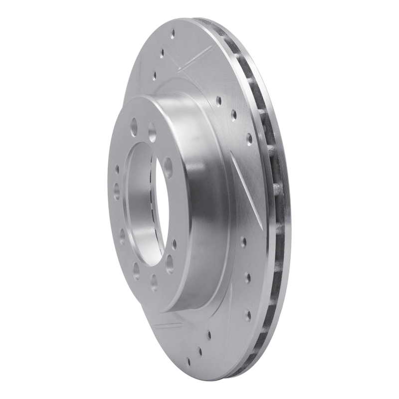 Picture of RNC Brake Rotor - Drill & Slot - R1 83-89 Chrysler Conquest Rear Left Drilled & Slotted Silver Brake Rotor rnc631-72005L