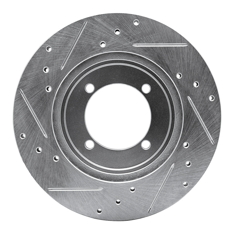 Picture of RNC Brake Rotor - Drill & Slot - R1 84-90 Dodge COLT Front Right Drilled & Slotted Silver Brake Rotor rnc631-72009R