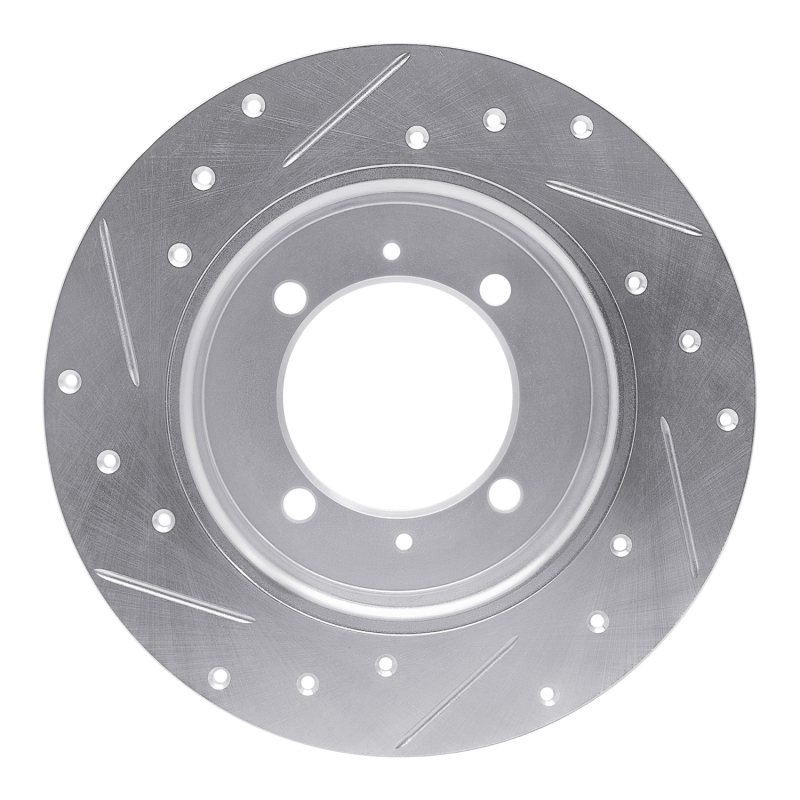 Picture of RNC Brake Rotor - Drill & Slot - R1 88-93 Dodge COLT Rear Right Drilled & Slotted Silver Brake Rotor rnc631-72011R