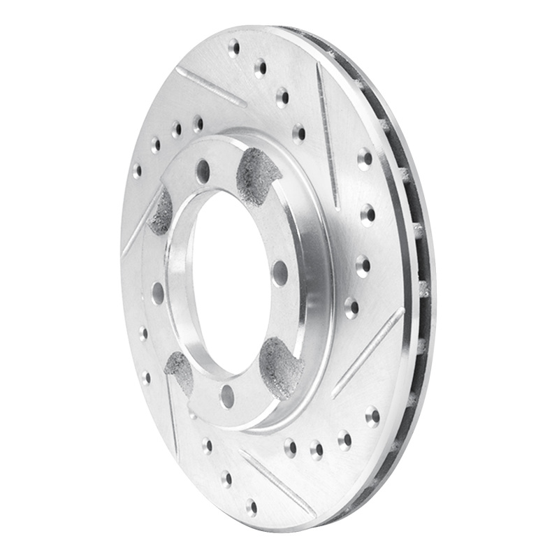 Picture of RNC Brake Rotor - Drill & Slot - R1 91-92 Dodge COLT Front Right Drilled & Slotted Silver Brake Rotor rnc631-72013R