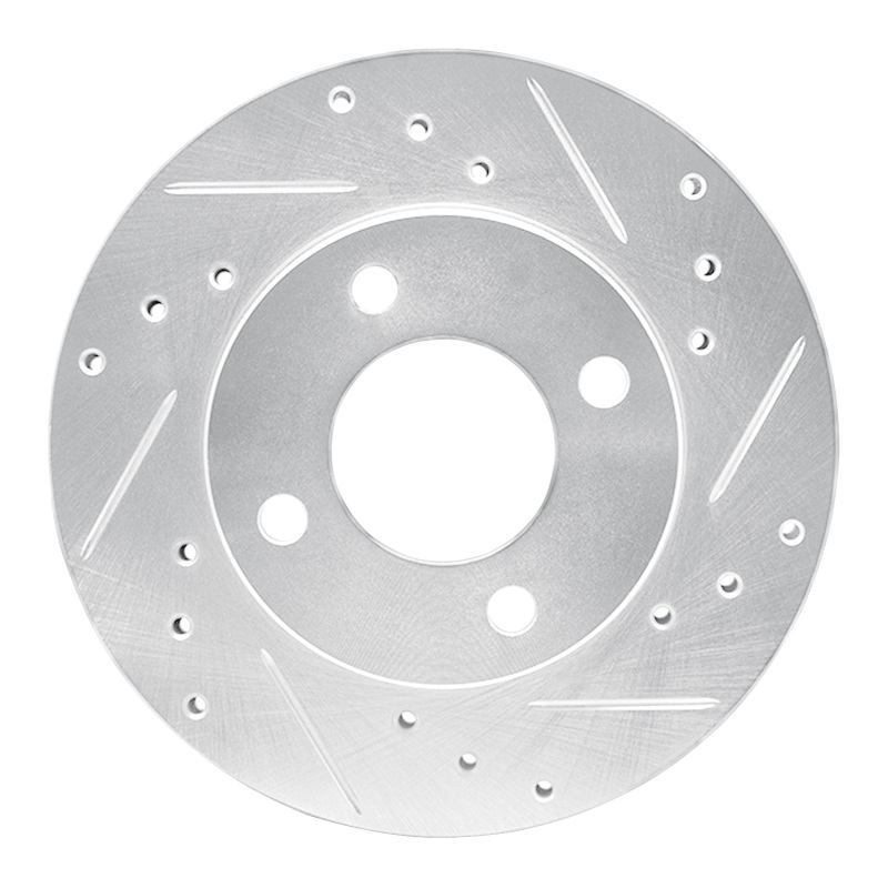 Picture of RNC Brake Rotor - Drill & Slot - R1 92-00 Dodge COLT Front Right Drilled & Slotted Silver Brake Rotor rnc631-72024R