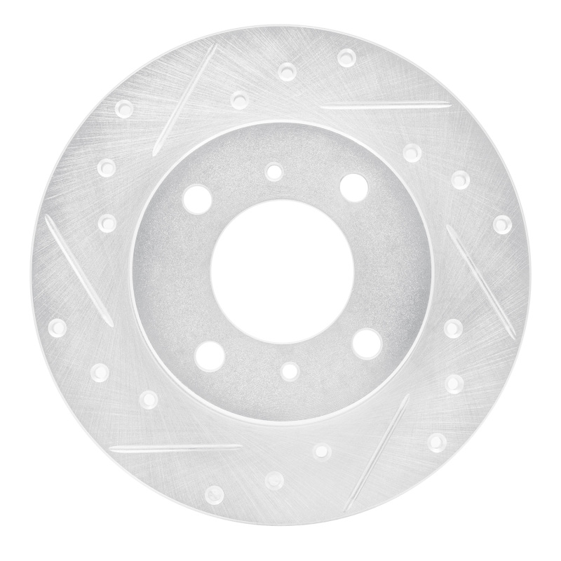 Picture of RNC Brake Rotor - Drill & Slot - R1 92-96 Dodge COLT Front Left Drilled & Slotted Silver Brake Rotor rnc631-72025L