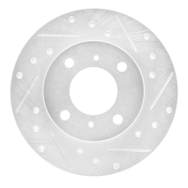 Picture of RNC Brake Rotor - Drill & Slot - R1 92-96 Dodge COLT Front Right Drilled & Slotted Silver Brake Rotor rnc631-72025R