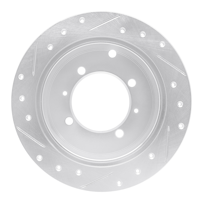 Picture of RNC Brake Rotor - Drill & Slot - R1 92-04 Dodge COLT Rear Right Drilled & Slotted Silver Brake Rotor rnc631-72021R