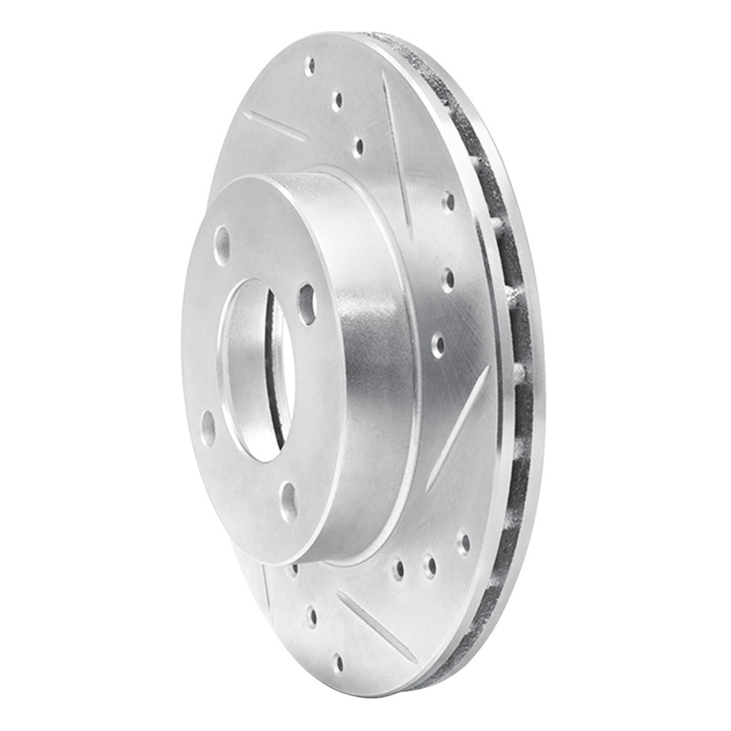 Picture of RNC Brake Rotor - Drill & Slot - R1 92-00 Dodge COLT Front Right Drilled & Slotted Silver Brake Rotor rnc631-72024R