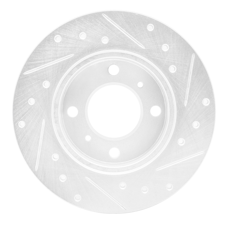 Picture of RNC Brake Rotor - Drill & Slot - R1 92-96 Dodge COLT Front Left Drilled & Slotted Silver Brake Rotor rnc631-72025L