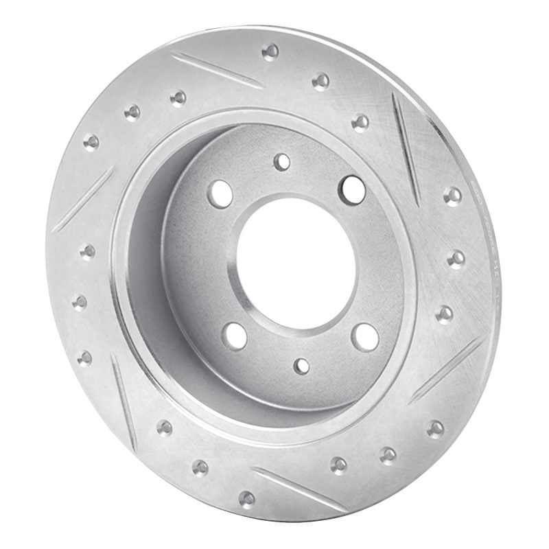 Picture of RNC Brake Rotor - Drill & Slot - R1 92-96 Dodge COLT Rear Left Drilled & Slotted Silver Brake Rotor rnc631-72026L