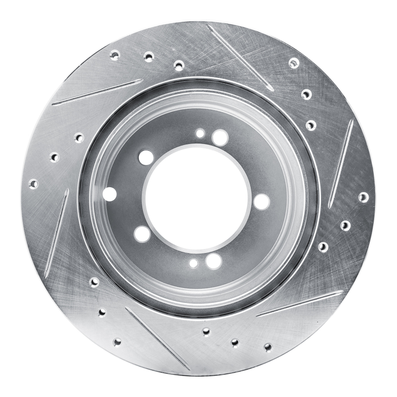 Picture of RNC Brake Rotor - Drill & Slot - R1 92-96 Mitsubishi DIAMANTE Rear Left Drilled & Slotted Silver Brake Rotor rnc631-72027L