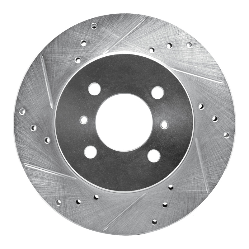 Picture of RNC Brake Rotor - Drill & Slot - R1 98-07 Mitsubishi Lancer Front Left Drilled & Slotted Silver Brake Rotor rnc631-72033L