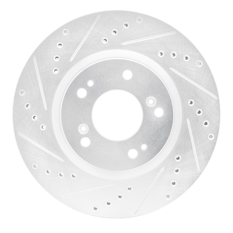 Picture of RNC Brake Rotor - Drill & Slot - R1 04-12 Mitsubishi Eclipse Front Left Drilled & Slotted Silver Brake Rotor rnc631-72037L