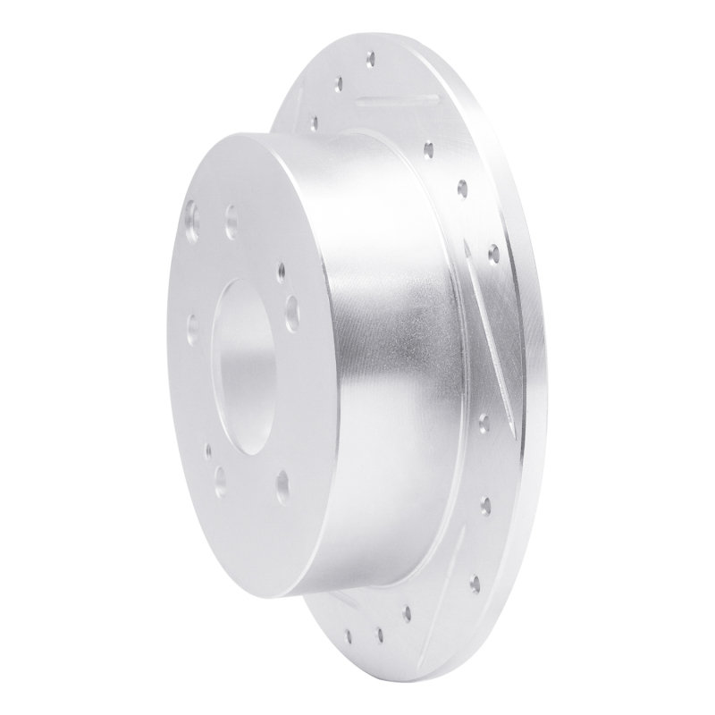 Picture of RNC Brake Rotor - Drill & Slot - R1 04-12 Mitsubishi Eclipse Rear Left Drilled & Slotted Silver Brake Rotor rnc631-72038L