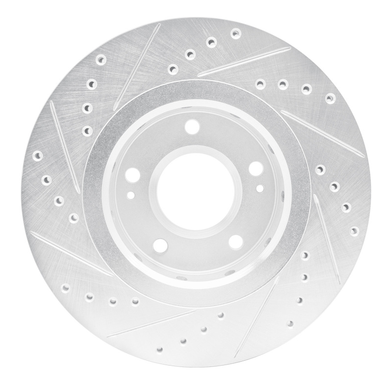 Picture of RNC Brake Rotor - Drill & Slot - R1 09-15 Mitsubishi Lancer Front Right Drilled & Slotted Silver Brake Rotor rnc631-72044R
