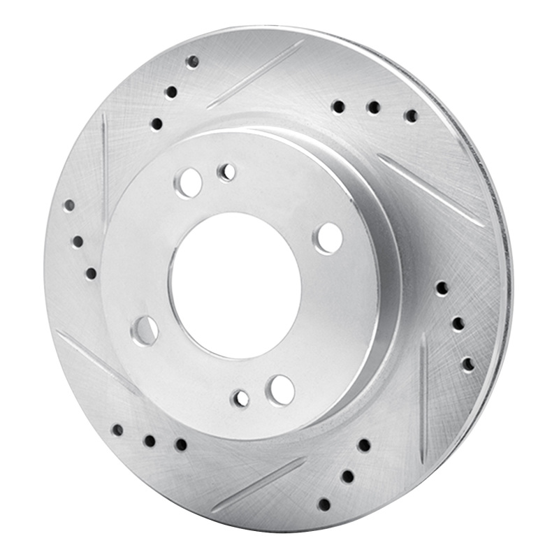 Picture of RNC Brake Rotor - Drill & Slot - R1 14-15 Mitsubishi Mirage Front Left Drilled & Slotted Silver Brake Rotor rnc631-72045L