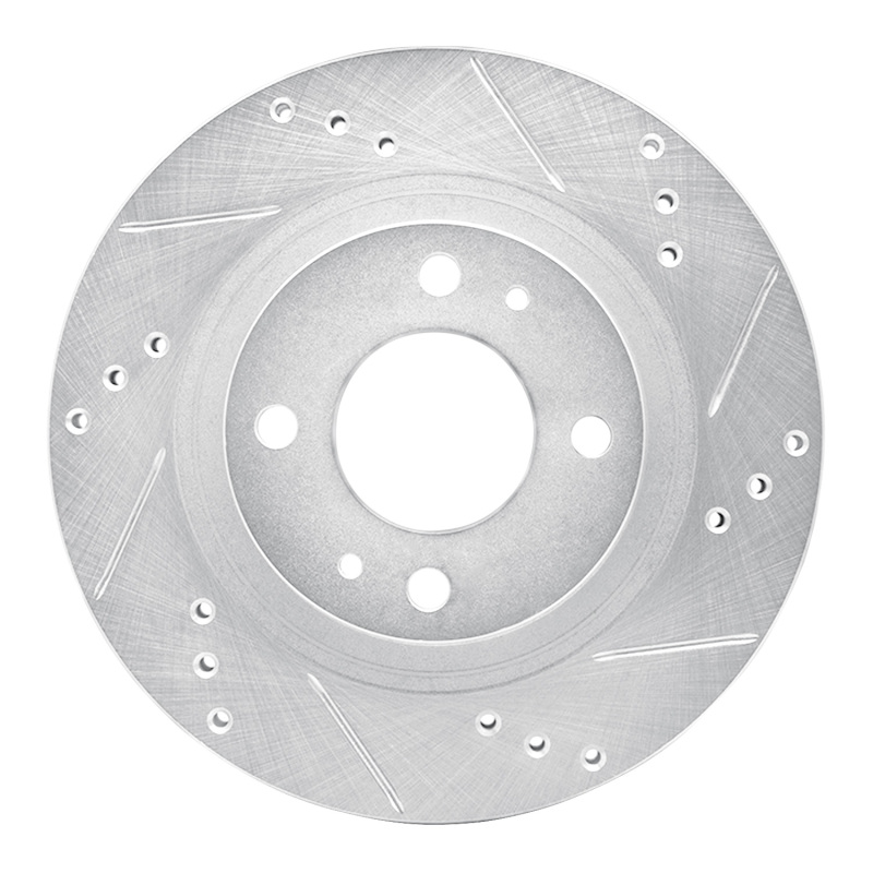 Picture of RNC Brake Rotor - Drill & Slot - R1 12-17 Mitsubishi I-MIEV Front Right Drilled & Slotted Silver Brake Rotor rnc631-72046R