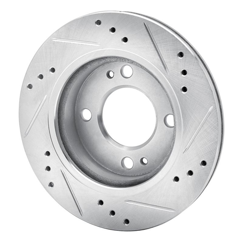 Picture of RNC Brake Rotor - Drill & Slot - R1 14-15 Mitsubishi Mirage Front Left Drilled & Slotted Silver Brake Rotor rnc631-72045L