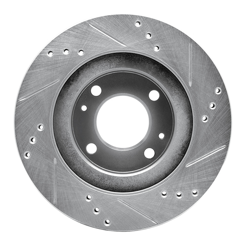 Picture of RNC Brake Rotor - Drill & Slot - R1 12-17 Mitsubishi I-MIEV Front Left Drilled & Slotted Silver Brake Rotor rnc631-72046L
