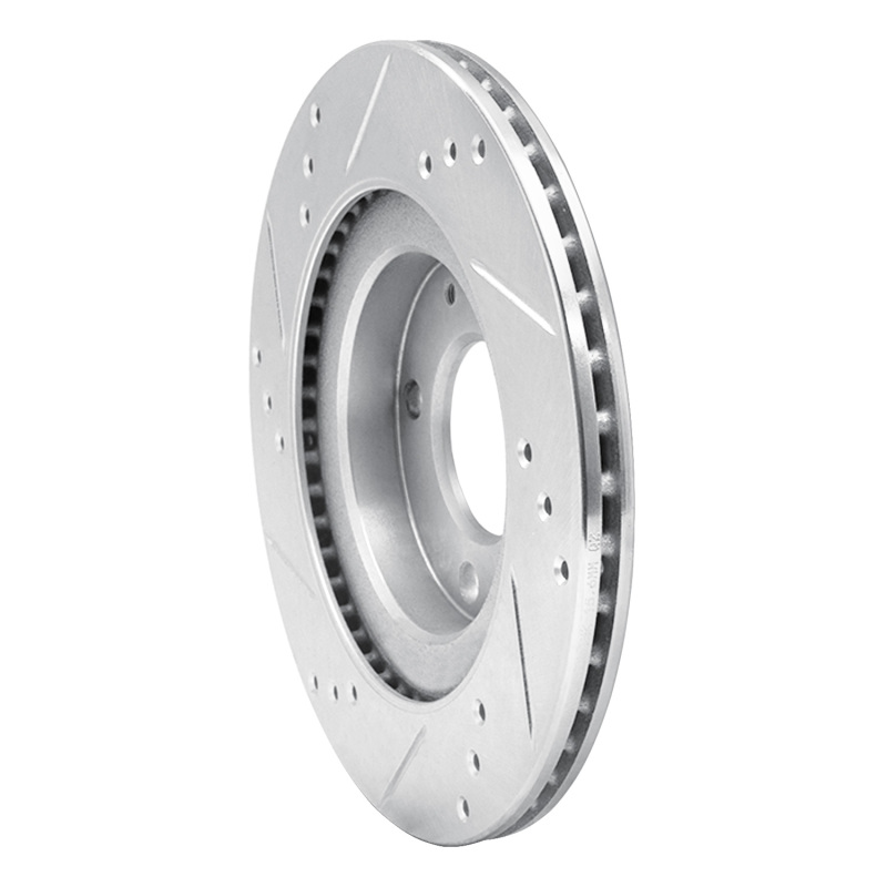 Picture of RNC Brake Rotor - Drill & Slot - R1 12-17 Mitsubishi I-MIEV Front Right Drilled & Slotted Silver Brake Rotor rnc631-72046R