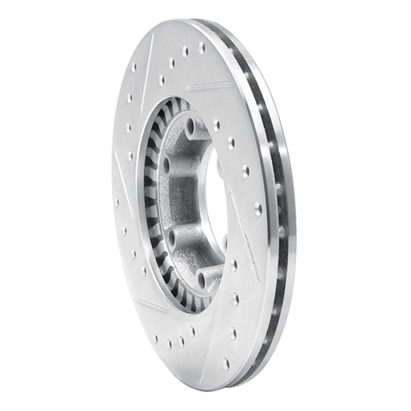 Picture of RNC Brake Rotor - Drill & Slot - R1 81-87 Dodge Raider Front Right Drilled & Slotted Silver Brake Rotor rnc631-72048R