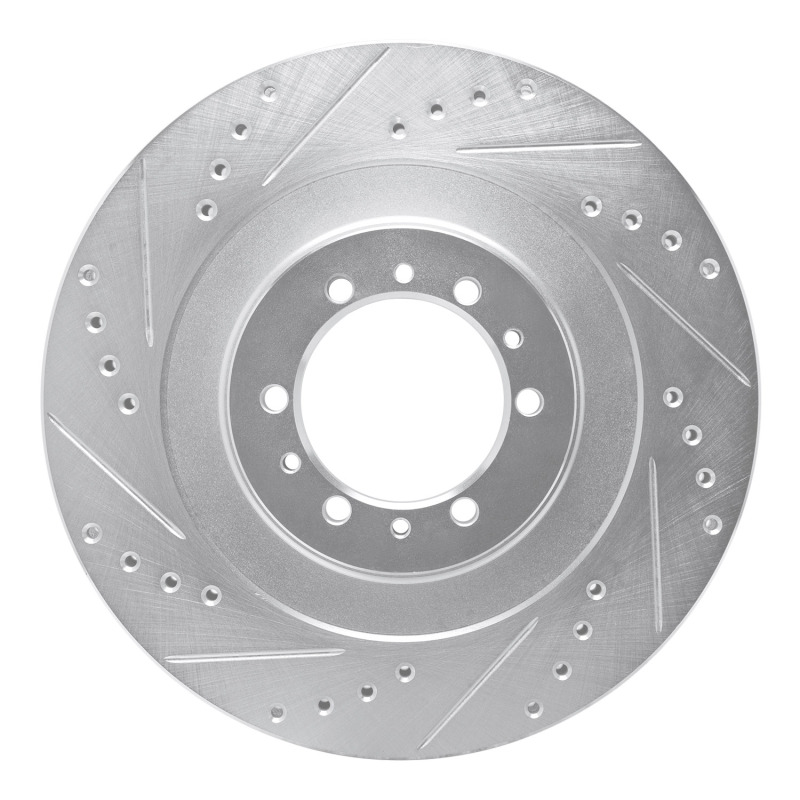 Picture of RNC Brake Rotor - Drill & Slot - R1 98-04 Mitsubishi Montero Front Left Drilled & Slotted Silver Brake Rotor rnc631-72055L