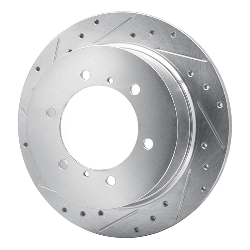 Picture of RNC Brake Rotor - Drill & Slot - R1 90-04 Mitsubishi Montero Rear Left Drilled & Slotted Silver Brake Rotor rnc631-72054L