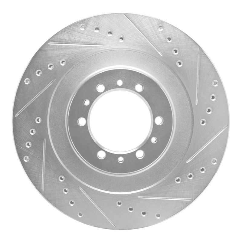 Picture of RNC Brake Rotor - Drill & Slot - R1 98-04 Mitsubishi Montero Sport (USA/Canada) Front Right Drilled & Slotted Silver Brake Rotor rnc631-72055R
