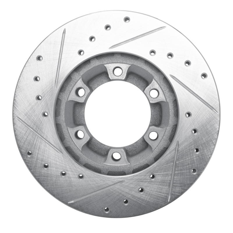 Picture of RNC Brake Rotor - Drill & Slot - R1 87-89 Dodge Raider Front Right Drilled & Slotted Silver Brake Rotor rnc631-72051R