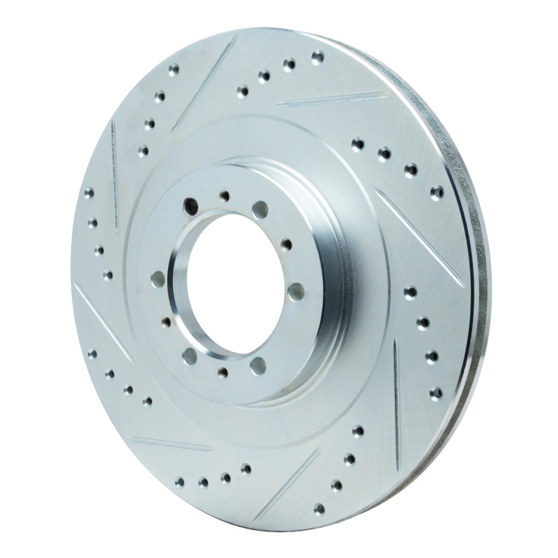 Picture of RNC Brake Rotor - Drill & Slot - R1 98-04 Mitsubishi Montero Front Left Drilled & Slotted Silver Brake Rotor rnc631-72055L
