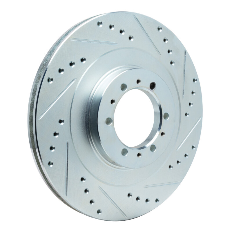 Picture of RNC Brake Rotor - Drill & Slot - R1 98-04 Mitsubishi Montero Sport (USA/Canada) Front Right Drilled & Slotted Silver Brake Rotor rnc631-72055R