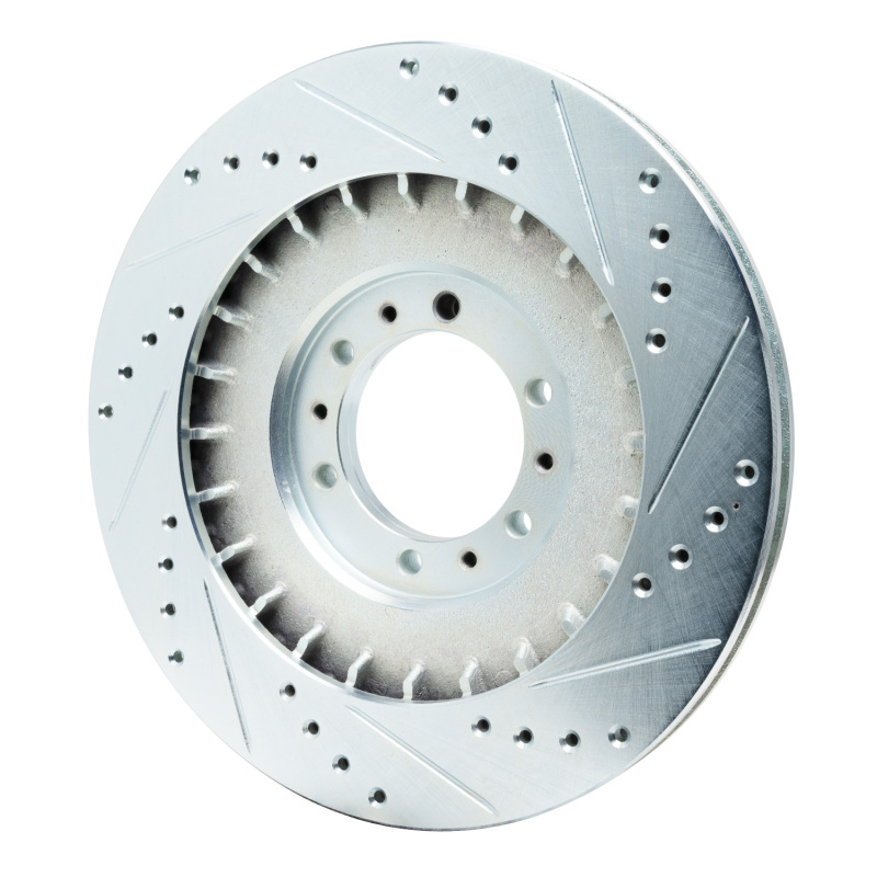Picture of RNC Brake Rotor - Drill & Slot - R1 98-04 Mitsubishi Montero Front Left Drilled & Slotted Silver Brake Rotor rnc631-72055L