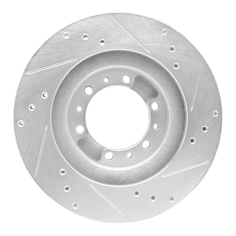 Picture of RNC Brake Rotor - Drill & Slot - R1 94-00 Mitsubishi Montero Front Left Drilled & Slotted Silver Brake Rotor rnc631-72056L