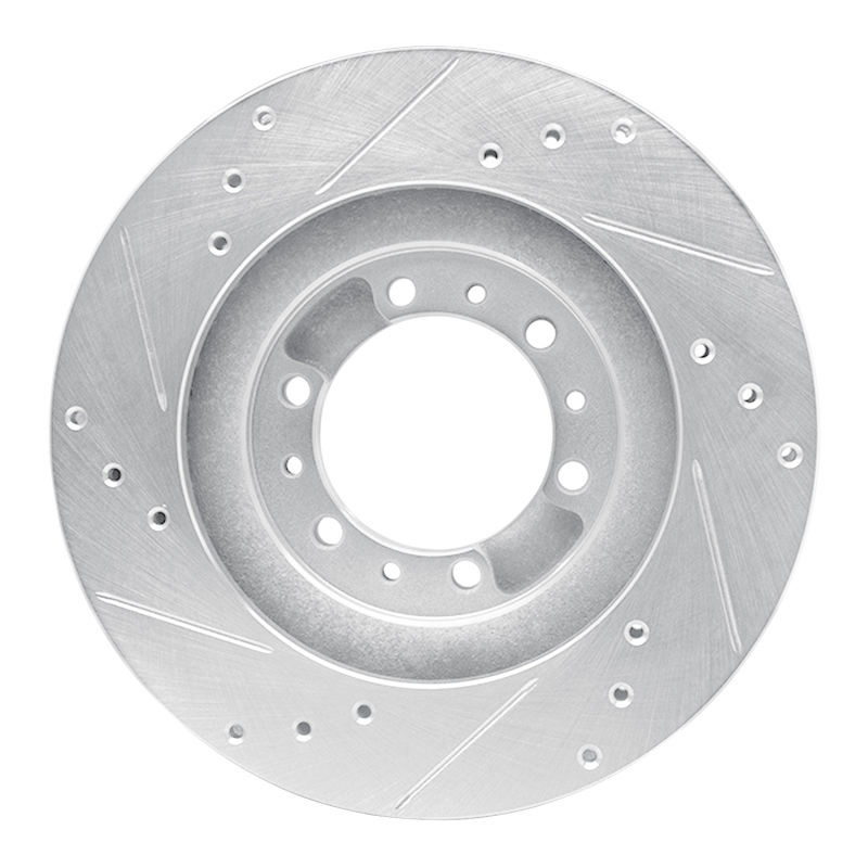 Picture of RNC Brake Rotor - Drill & Slot - R1 94-00 Mitsubishi Montero Front Right Drilled & Slotted Silver Brake Rotor rnc631-72056R